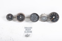 GAUGES: A set of Porsche 911 T circa 1967 gauges, includes oil temp, tacho, fuel gauge, speedo (partially dismantled) and clock - 7