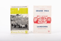 SANDOWN: Two official programs from events held at Sandown, includes a program for the 1969 Tasman Cup Final and a program for the 1972 37th Australian Grand Prix 'Rothman's 100'