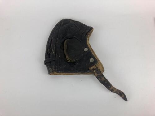 AVIATION: One original leather flying helmet with Tiger Moth ear inserts, size 6.5