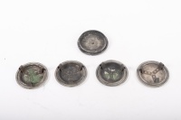 WHEELS CAPS: A set of four polished wheel centre caps to suit early Fuchs wheels - 5