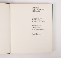 A hardcover edition of 'Vincent Vee Twins' by Roy Harper with preface by Phil Irving - 2
