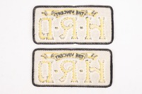 A pair of 'The Vincent H.R.D' embroided patches, 5.5cm high, 11.5cm wide - 2