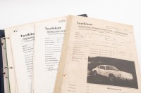 F.I.A TESTBLATT: A folder containing mostly F.I.A published Testblatts (test sheets) starting from the mid 1960s up to early 1970s for Porsche models, also includes many items of correspondence between the Hamilton Group and Porsche in Germany, some diagr - 2