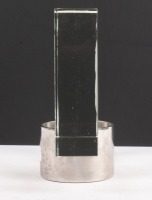 NORMAN HAMILTON: A high quality commemorative etched crystal block on cylindrical base celebrating 'Norman Hamilton & Co Pty. Ltd - 1950-1900' with etched Porsche emblem to centre, signed 'B. Hor&aacute;ček' 19cm high - 4