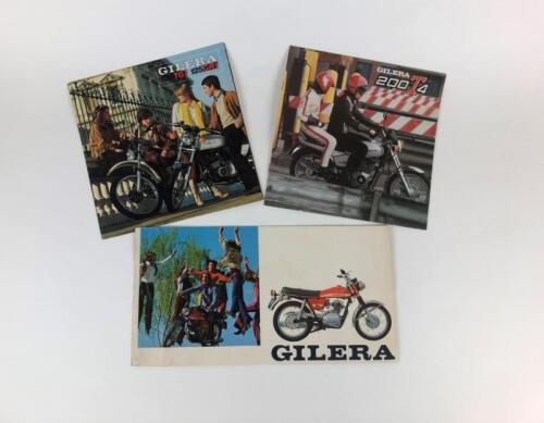 GILERA: Three original Gilera 200 T4 and TGI 125 and TGI 150 and 150 5V Arcore colour sales brochures