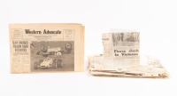 PRESS CLIPPINGS: A folder containing many press clippings mostly from Australian motorsport and some international news stories, includes some clippings relating to Alan Hamilton