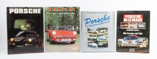 PORSCHE: A group of four hardcover books related to Porsche