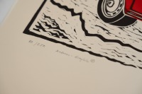 ANDREAS&nbsp;HENTRICH: A portfolio of Porsche related woodcut prints by renowned artist Andreas Hentrich, 18 prints in total, presented to Mr & Mrs Alan Hamilton at Sandown 1984 - 5