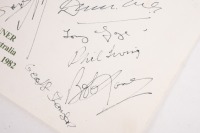 1982 SIGNED PROGRAM: A signed 1981 Motor Sport Champions 'Tribute to the Champions' dinner order of proceedings program from February 1982 - 3