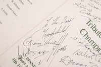 1982 SIGNED PROGRAM: A signed 1981 Motor Sport Champions 'Tribute to the Champions' dinner order of proceedings program from February 1982 - 5