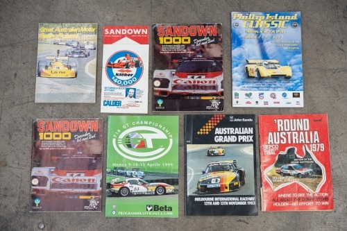 RACING PROGRAMMES: A group of mostly Australian racing event programs