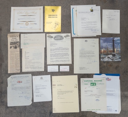 HAMILTON CORRESPONDENCE: A folder containing correspondence between Alan Hamilton and many prominent figures such as Malcolm Fraser, Jack Brabham, Jim Richards, Irvin Rockman & Vern Schuppan