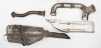 REAR MUFFLER: A circa 1989-93 Porsche 911 964 rear muffler with tip, includes heat shield & heater pipe