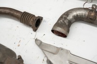 REAR MUFFLER: A circa 1989-93 Porsche 911 964 rear muffler with tip, includes heat shield & heater pipe - 3