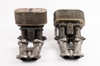 CARBURETTORS: A pair of solex carburettors to suit a Porsche 356 B & C, with inlet manifolds