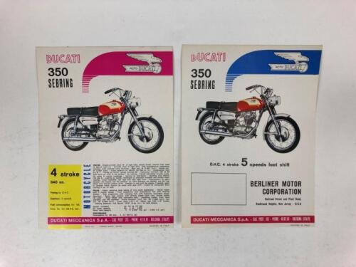 DUCATI: Two original variations of the Ducati 350 Sebring 1966 sales brochures