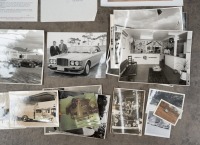 ROLLS-ROYCE: Three reproduced Rolls-Royce advertisement posters, each measure 42cm high, 30cm wide, also includes a few photographs of Alan Hamilton and a Bentley - 4
