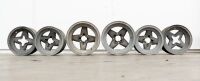 RACING WHEELS: Six four-stud lightweight wheels, believed to be magnesium McLaren style, varying sizes and widths. - 8