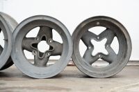 RACING WHEELS: Six four-stud lightweight wheels, believed to be magnesium McLaren style, varying sizes and widths. - 9