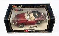 PORSCHE 356B: A Bburago 1:18 scale 1961 Porsche 356 B Cabriolet in purple paintwork in original box