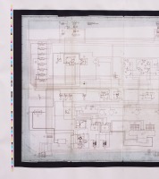 BLUEPRINT: An undated blueprint diagram, contains a circuitry diagram for unknown vehicle, 59cm high, 82.5cm wide - 5