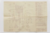 PORSCHE 356: A large, fold out 1954 dated Porsche 356 Coupe' wiring circuit diagram, with number noted lower right corner '0356.60.001'