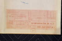 PORSCHE 906: A very large 1965&nbsp;dated,&nbsp;1:1 scale fold out blueprint diagram of a Porsche 906 front axle assembly, with number noted to lower right corner '906.340.2002 BL.1' - 4