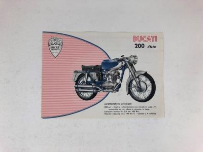 DUCATI: An original rare edition Ducati 200 Elite blue model sale brochure