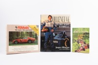 GRAND PRIX: Three books including 'Villeneuve' by Jacques Villeneuve with Gerald Donaldson hardcover biography, 'Hunt v Lauda' Daily Express Grand Prix Season 1976 review softcover book by David Benson along with one book on Ferrari