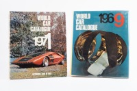 WORLD CAR CATALOGUE: Two editions of 'World Car Catalogue' by Herald Books, includes editions for 1969 & 1971, hardcover