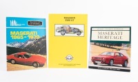 MASERATI: Three softcover books relating to Maserati