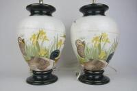 DUCKS: A pair of porcelain duck lamps and figures - 2