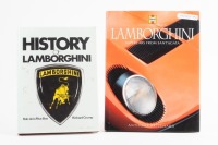 LAMBORGHINI: Two hardcover books on Lamborghini, including 'History of Lamborghini' by Rob de la Rive Box and Richard Crump and 'Lamborghini - Supercars from Sant'Agata by Anthony Pritchard