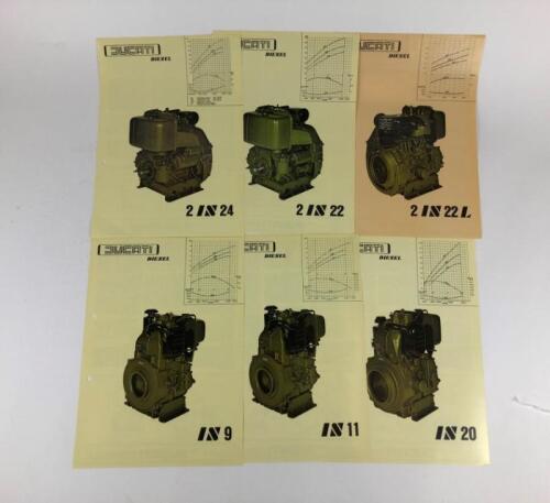 DUCATI: An assortment of six original Ducati Diesel engine large brochures