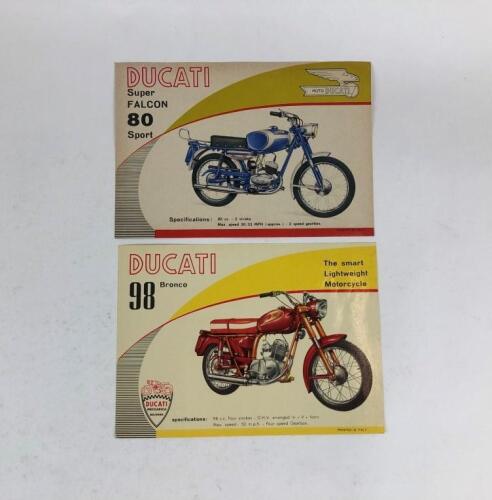 DUCATI: Two original Ducati 80 Super Falcon and 98 Bronc 1964 sales brochures