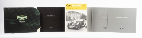 BENTLEY/ROLLS-ROYCE: A selection of material including five modern Bentley sales brochures and one 'Cars in profile - Rolls-Royce Phantom II' booklet by George A. Oliver