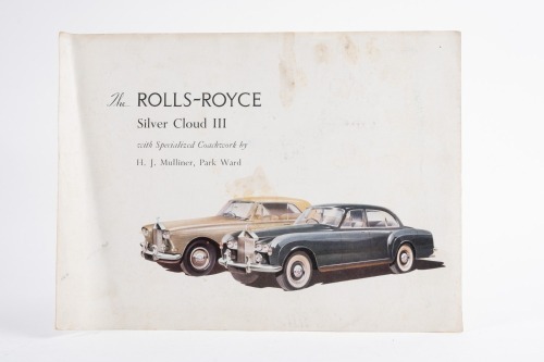 ROLLS ROYCE: An original 1963 Rolls-Royce 'Silver Cloud III' sales brochure 'with Specialized Coachwork by H.J. Mulliner, Park Ward'