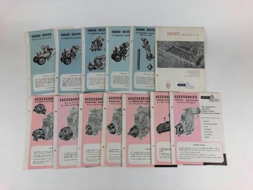 DUCATI: An assortment of thirteen Ducati Engine Driver and Accessories small brochures