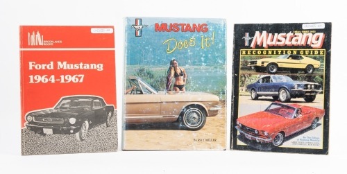 MUSTANG: Three books relating to Ford Mustangs, includes brooklands books 'Ford Mustang 1964-1967' profile book, 'Mustang Does It' by Ray Miller and one other