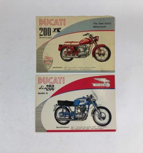 DUCATI: Two original Ducati 200TS Americano and 250 Diana Mark III 1960's sales brochures
