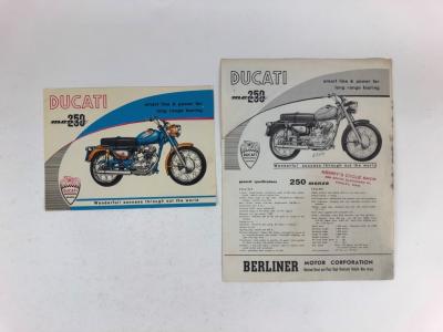 DUCATI: Two variation of the Ducati 250 Monza sale brochures