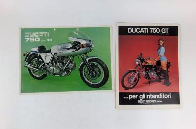 DUCATI: Two original Ducati 1976/77 750SS and 750 GT 1973 prints