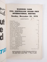 WARWICK FARM: An original 1970 '35th Australian Grand Prix international meeting' Sunday Nov 22 programme - 2
