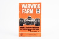 WARWICK FARM: An original 1968 race programme for Warwick Farm Sunday Feb 18th, Tasman Championship International Meeting