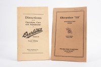 INSTRUCTION BOOKLETS: Two reprinted Instruction booklets, one for the Overland Model 85, the other for Chrysler "75"&nbsp;