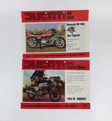 DUCATI: Two original Ducati Darmah SD900 1977 and 900SS colour sales brochure, in German