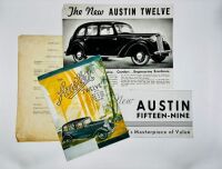 AUSTIN: A group of three Sales Brochures for the 12 and 15 models, together with a 1939 price list [Location: Sydney]