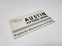 AUSTIN: A group of three Sales Brochures for the 12 and 15 models, together with a 1939 price list [Location: Sydney] - 7