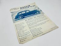 AUSTIN: A group of three single page Sales Brochures for the 10, 15 and Wasp models, together with a 1939 price list [Location: Sydney] - 6