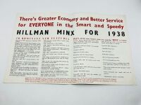 HILLMAN: A group of four Sales Brochures for Minx models [Location: Sydney] - 15